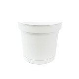 Pot rond blanc PIATTINO (avec soucoupe)