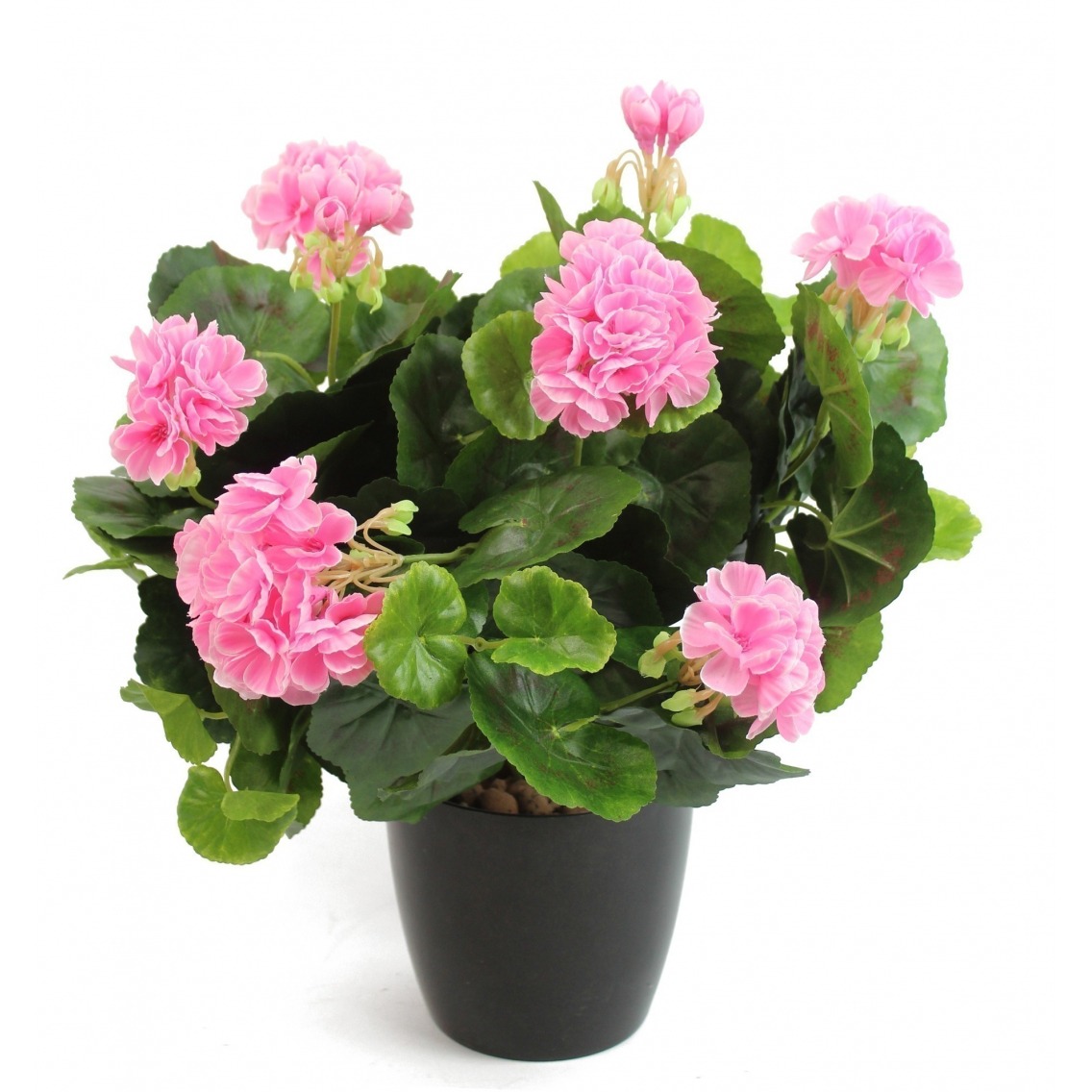 Grand géranium artificiel rose 41 cm - Cyclamens et géraniums - Artiplantes
