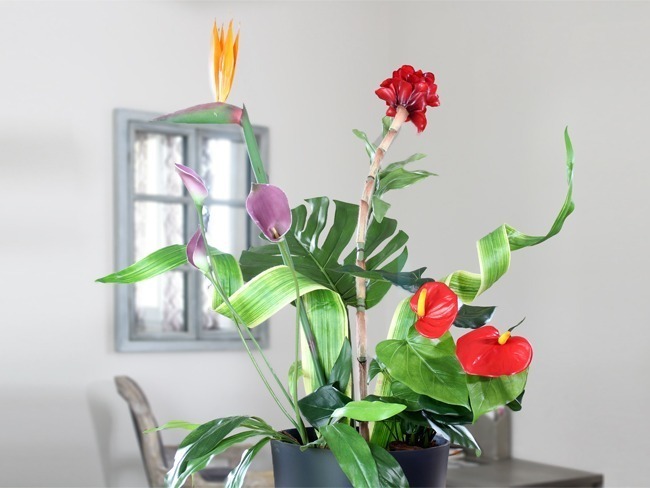 Réaliser une composition florale exotique artificielle - Blog - Artiplantes