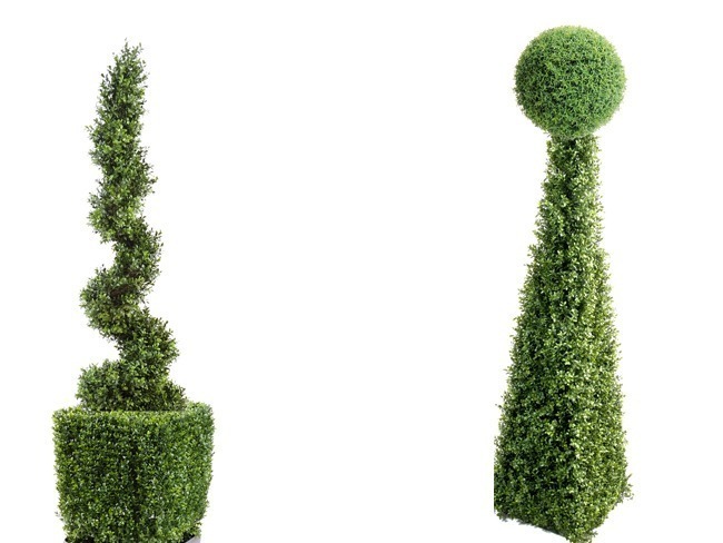 Arbre Topiaire Artificiel Cèdre Spirale - 120 Cm - Feuillage Dense - Pot Lesté - Déco Jardin